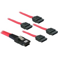 DeLOCK Mini SAS 36-Pin male > 4x SATA 7-Pin adapter Rood, 1 meter