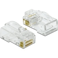 DeLOCK RJ45 Crimp+Cut+Curve Cat.6 UTP wandcontactdoos Transparant, 20 stuks