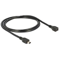 DeLOCK USB 2.0 mini-B verlengkabel Zwart, 1 meter