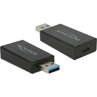 DeLOCK USB-A 3.2 Gen 2 naar USB-C 3.2 Gen 2 adapter Zwart