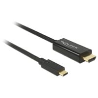 DeLOCK USB-C naar HDMI kabel Zwart, 3 meter, 4K 30 Hz, DP Alt Mode