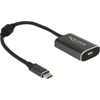 DeLOCK USB-C naar Mini DisplayPort adapter Donkergrijs, Power Delivery