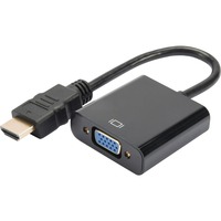 Digitus HDMI naar VGA + 3.5 mm jack 4-polig adapter Zwart