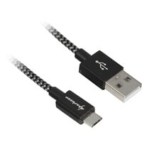 Sharkoon USB-A 2.0 naar Micro-USB-B kabel Zwart/grijs, 0,5 meter
