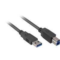 Sharkoon USB-A 3.2 Gen 1 naar USB-B kabel Zwart, 1 meter