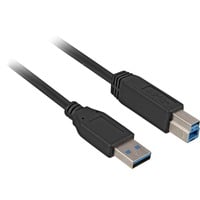 Sharkoon USB-A 3.2 Gen 1 naar USB-B kabel Zwart, 2 meter