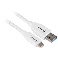 Sharkoon USB-A 3.2 Gen 2 naar USB-C kabel Wit, 0,5 meter	