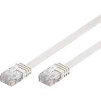 goobay Patchkabel RJ-45 U/UTP met Cat.5e Wit, 1 meter, Platte kabel