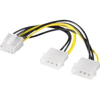 goobay Voedingskabel PCIe naar 2x 5,25" Zwart/geel, 0,15 meter