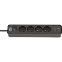Brennenstuhl Ecolor 4-voudige stekkerdoos met USB stekkerdoos Zwart
