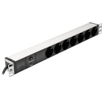 Digitus Aluminium stekkerdoos met overbelastingsbeveiliging stekkerdoos Zwart