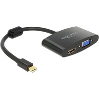 DeLOCK Mini-DisplayPort naar VGA + HDMI adapter Zwart, 0,18 meter