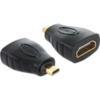 DeLOCK micro-HDMI-D male naar HDMI-A female adapter Zwart