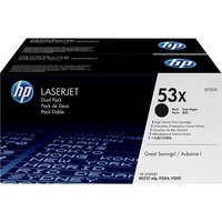 HP 53X zwarte LaserJet Toner Cartridges (Q7553XD) Zwart, 2 stuks, Retail
