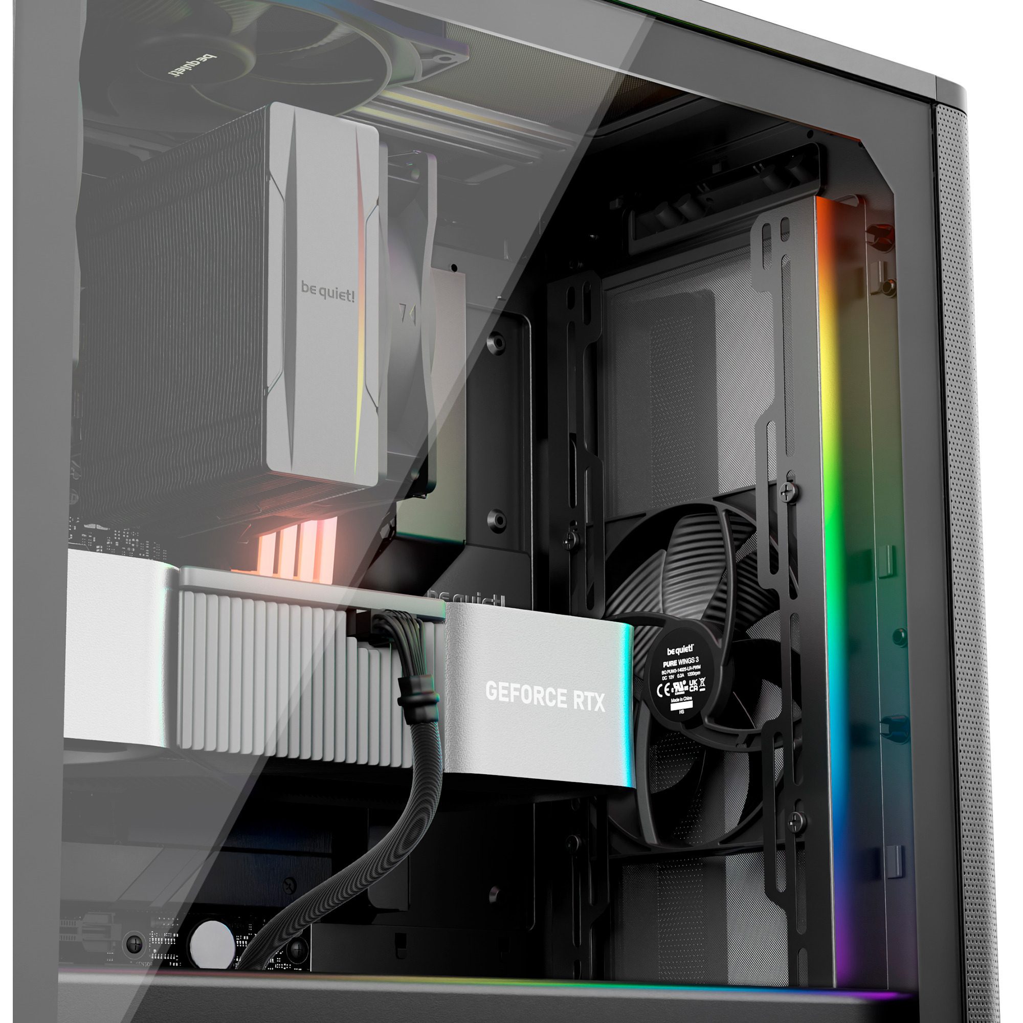 be quiet! PURE BASE 501 DX midi tower behuizing Zwart | 2x USB-A | 1x USB-C | RGB | Tempered Glass